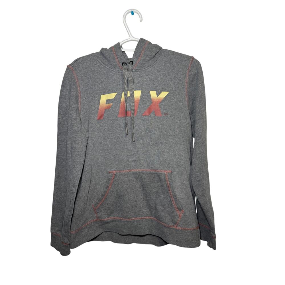 Fox Racing gray hoodie womens medium y2k normcore skater casual classic punk